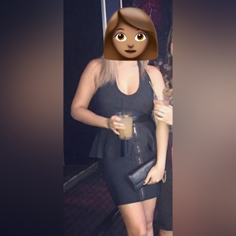 Black halter peplum bodycon dress